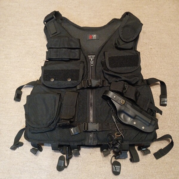 実物 米軍 LBT 1620G-R タクティカル ベスト フローテーション ブラック ベレッタ BERETTA M9 系 ホルスター アメリカ American Navy