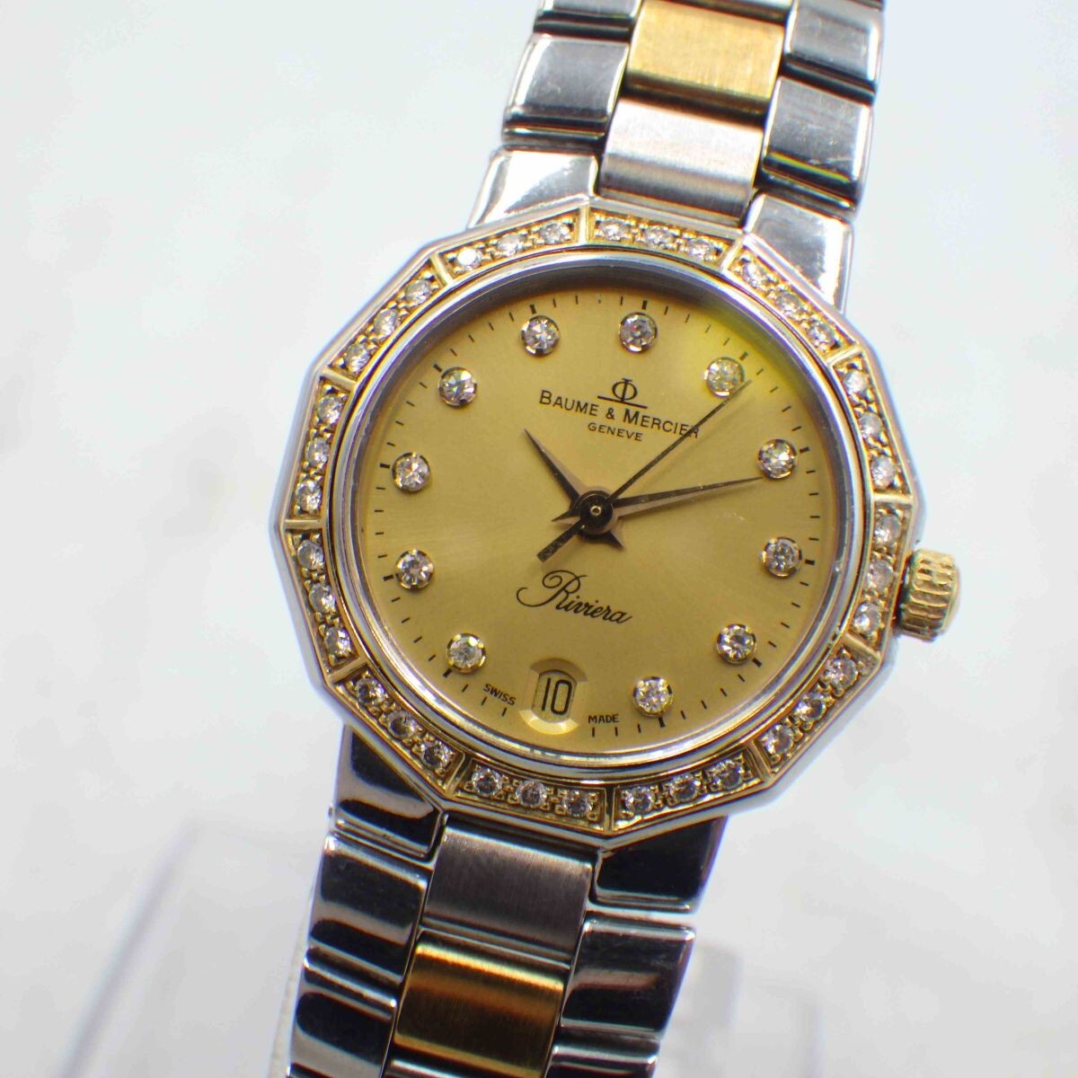 ・.。*BAUME&MERCER ダイヤベゼル・.。* BAUME＆MERCIER ボーム&メルシェ 時計 オーバルウォッチダイヤ