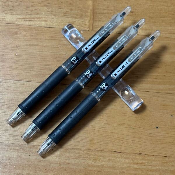 新品 廃盤 PILOT パイロット HITEC ハイテック C シー slim knock スリム ノック ボールペン 0.4mm 3本セット ブラック LHS-20C