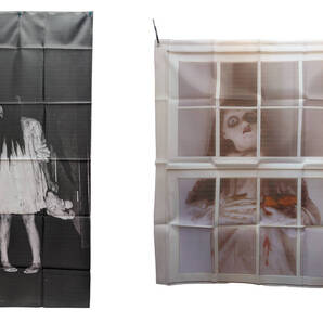 お化け屋敷 小道具 ハロウィン 飾り 壁掛け 廃墟を守る少女 こっち見てるよ恐子さん 2枚セット お化け 肝試し ゾンビ 幽霊 ホラーグッズ