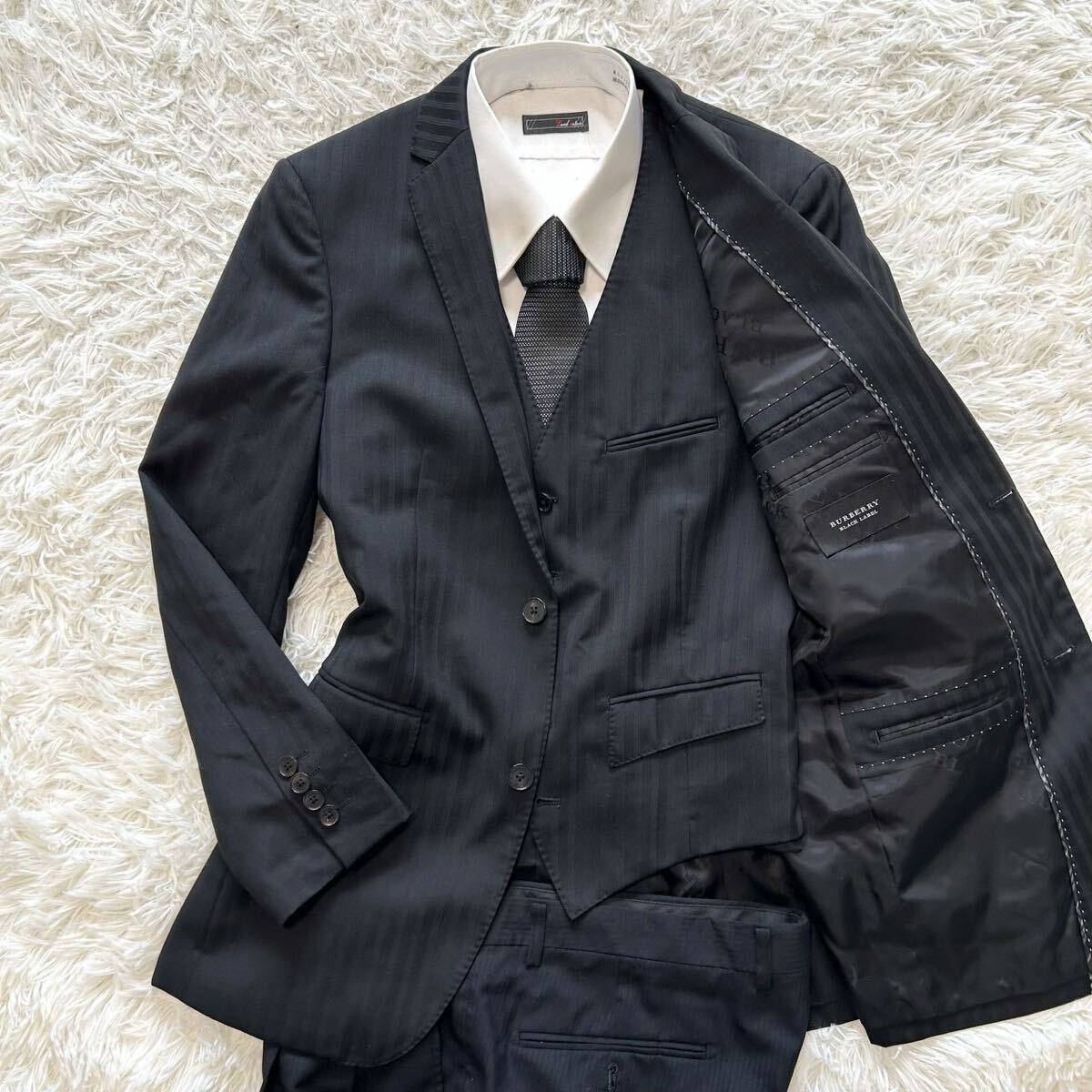 Burberry Black Label 3ピーススーツ セットアップ Yahoo!オークション -「バーバリーブラックレーベルスリーピース