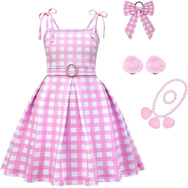 プリンセスドレス ピンク 140 コスプレ お姫様 女の子 仮装 ハロウィン ワンピース 子供 誕生日 クリスマス キッズ コスチューム