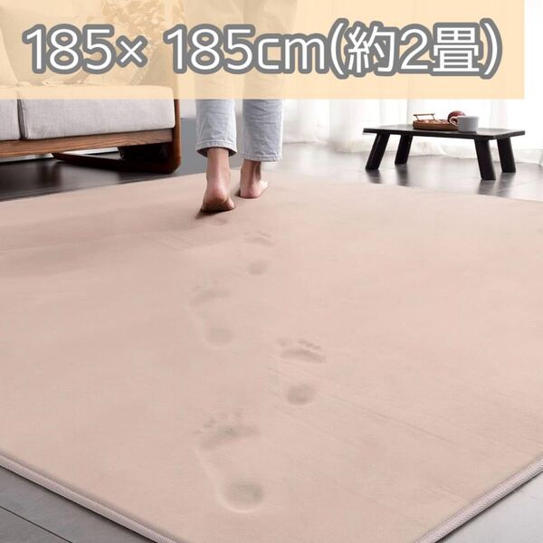 カーペット ラグ ラグマット 厚手 180×180cm 洗える 滑り止め付き オールシーズン 絨毯 抗菌防臭防ダニ 床暖房ホットカーペット対応