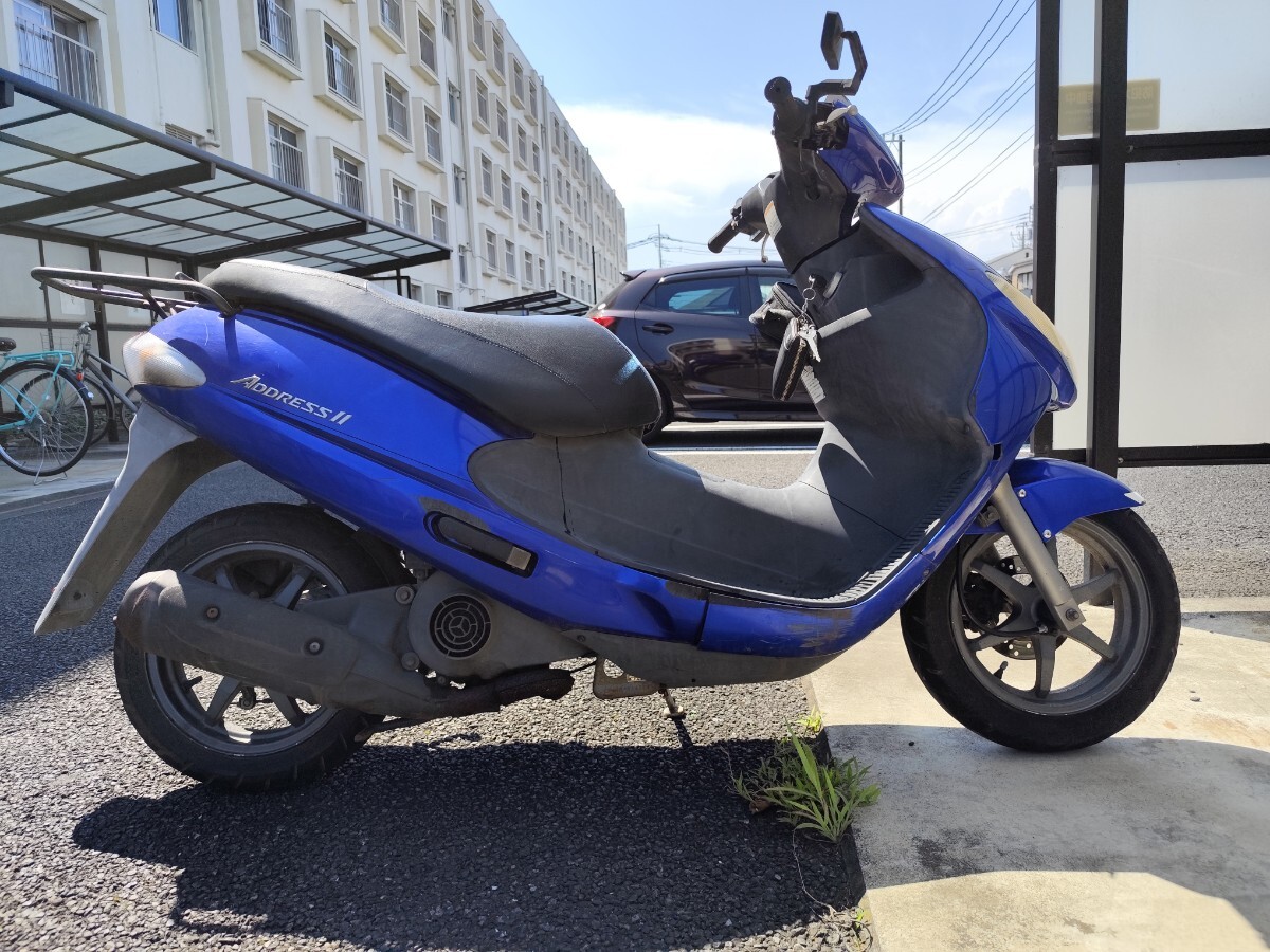 ☆75000円 アドレスV125G セル1 実動車☆スズキ 青 CF4EA