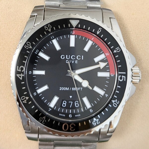 新品未使用 グッチ gucci ダイブ ブラック メンズ 腕時計 YA136212 ダイバーズウォッチ 男性用 45ミリ