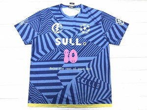 SULLO スージョ フットボール サッカー スポーツウエア 背番号10 ユニフォーム ストライプ コラージュ 半袖Tシャツ メンズ XL 青