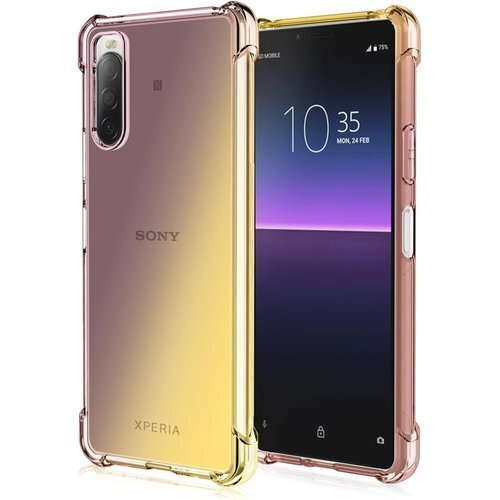 Xperia 10 II ケース クリア TPU SO I 透明携帯カバー 黒/ゴールド HB-62-10-05 224