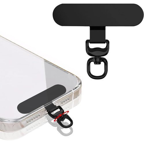 ストラップホルダー スマホ ストラップホール 360° 着脱簡単断裂を防ぐ 耐久性 全機種対応 楕円形 ブラック 659