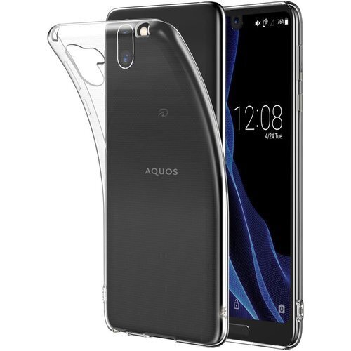Hy+ AQUOS R2 ケース SH-03K SHV ス ロボクル対応 背面ドット加工、クリーニングクロス付き 3