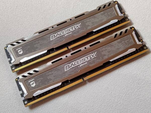 Micron Crucial Ballistix ゲーミングメモリ CFD販売 デスクトップPC用 DDR4 2666 PC4-21300 W4U2666BMS-8G×2枚 16GB 即決