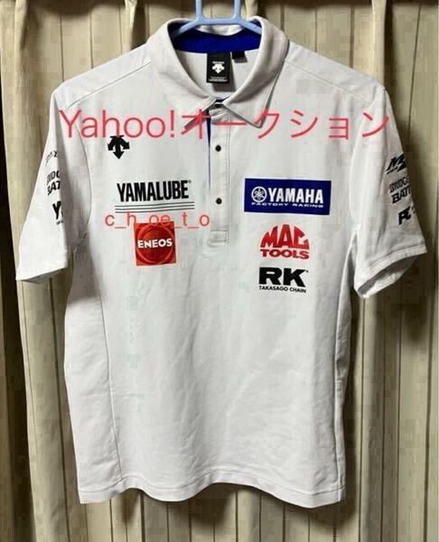 最終価格 ファクトリー支給品 デサント製 ヤマハ ファクトリー レーシング ポロシャツ DESCENTE YAMAHA FACTORY RACING サイズL
