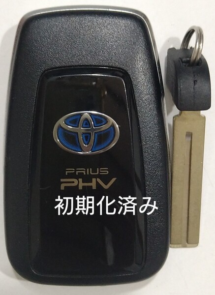 初期化済トヨタ純正 スマートキー3ボタンZVW52プリウスPHV 基盤番号231451-0351 007-AD0027 14FAF ノーカットキー付き新品電池サービス6