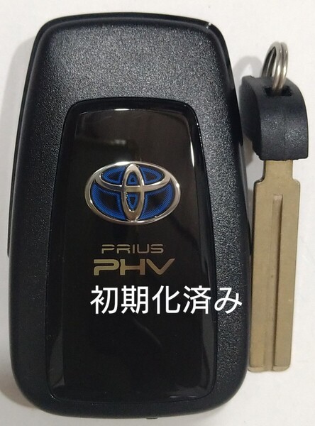 初期化済トヨタ純正 スマートキー3ボタンZVW52プリウスPHV 基盤番号231451-0351 007-AD0027 14FAF ノーカットキー付き新品電池サービス1