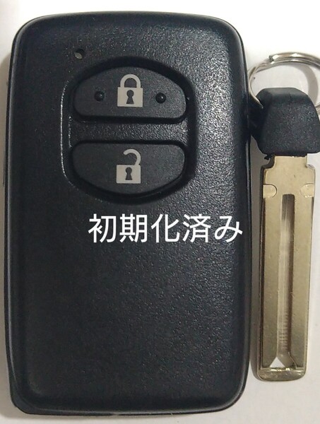 初期化済トヨタ純正 スマートキー 2ボタンプリウスアクアヴィッツウィッシュ基盤番号271451-5300ノーカットキー付き新品電池サービス8