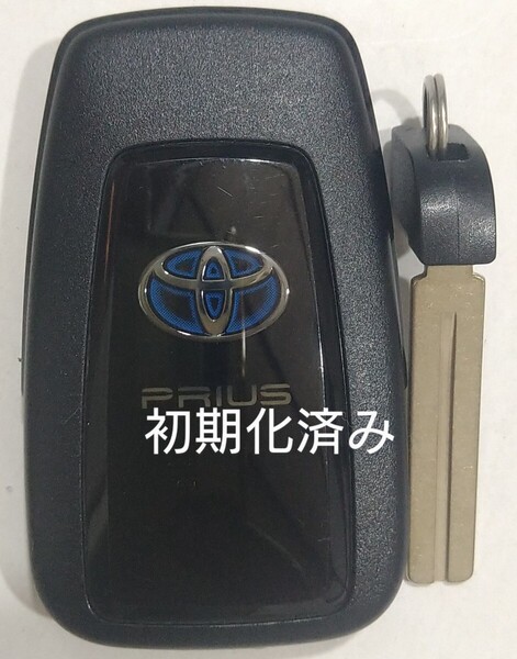 初期化済トヨタ純正 スマートキー2ボタン50系プリウス 基盤番号231451-0351 007-AD0027 14FAF ノーカットキー付き新品電池サービス2