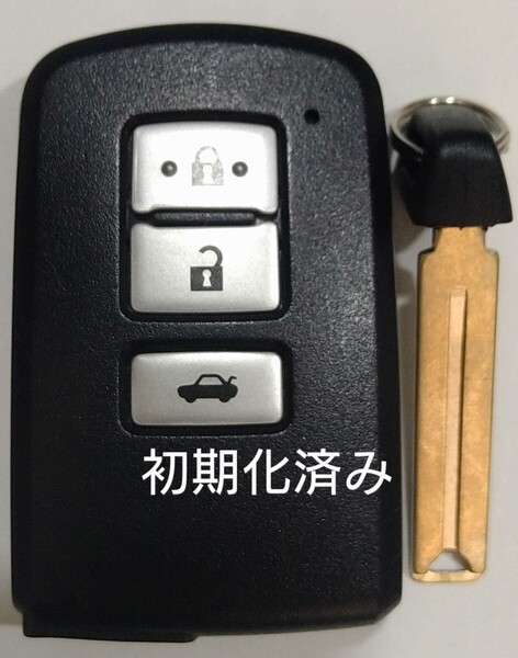 初期化済トヨタ純正スマートキー 3ボタンクラウン210系基盤番号281451-0020 ノーカットキー付き新品電池サービス3