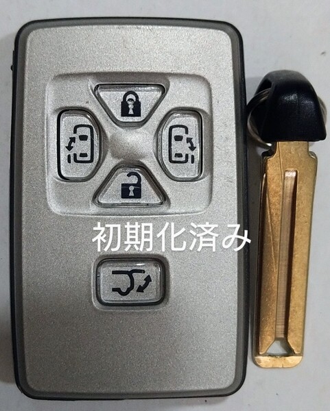 初期化済トヨタ純正スマートキー5ボタンエスティマ50 アルファード ヴェルファイア 基盤番号271451−6221ノーカットキー付き新品電池付き⑲