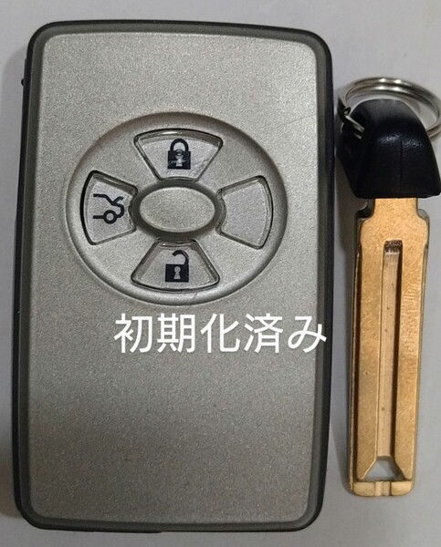 初期化済トヨタ純正スマートキー 3ボタンクラウン180系/18系基盤番号271451−0500ノーカットキー付き新品電池サービス15