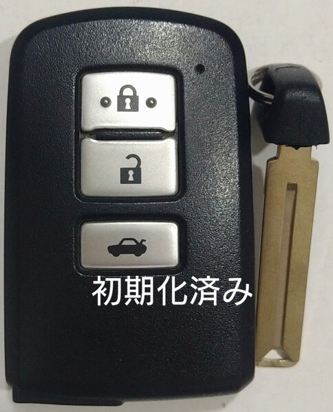 初期化済トヨタ純正スマートキー 3ボタンクラウン210系基盤番号281451-0020 ノーカットキー付き新品電池サービス19