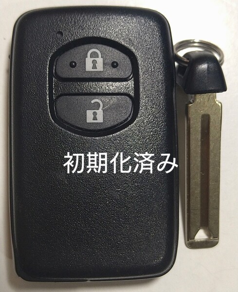 初期化済トヨタ純正 スマートキー 2ボタンプリウスアクアヴィッツウィッシュ基盤番号271451-5300ノーカットキー付き新品電池サービス38