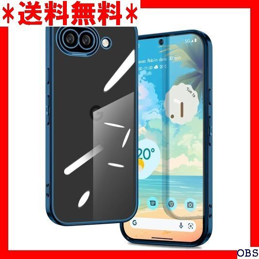 ☆人気商品☆_B002 google Pixel 9A ケース クリア グーグ pu 軽量 ストラップホール付き ネイビー 218