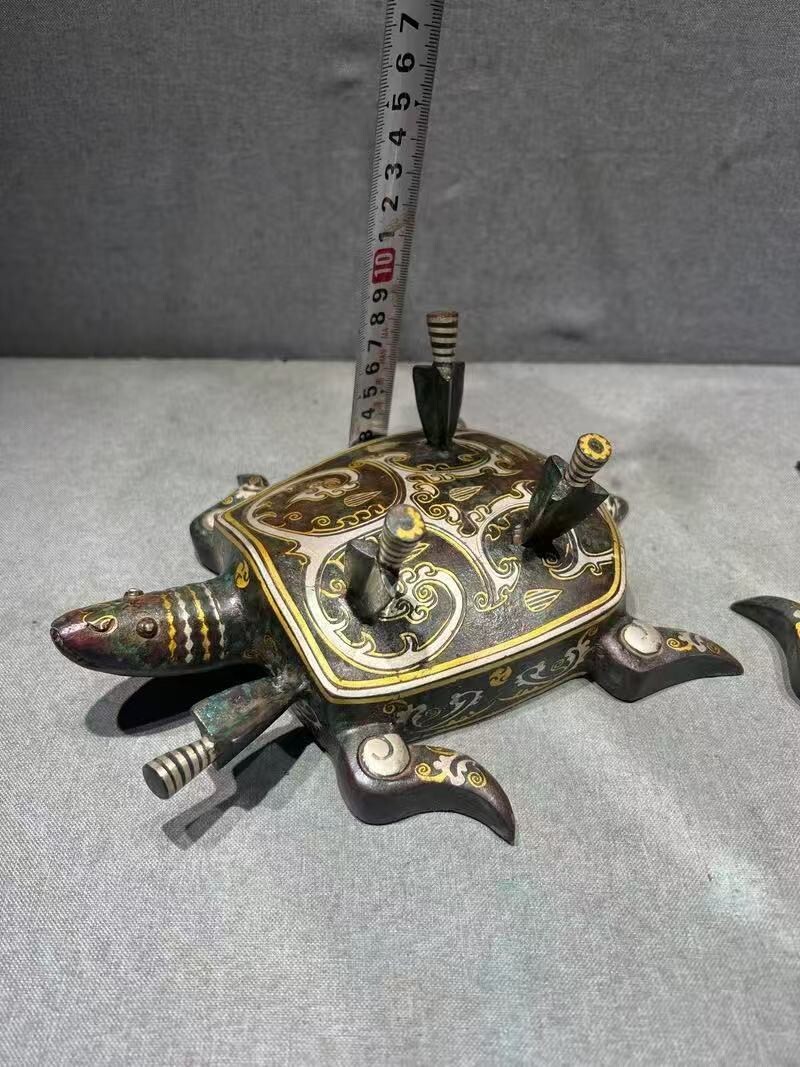 銅製 福寿亀 置物 書道具 文房具 玄関 装飾品 工芸品 美術品 亀 銅製 健康 長寿 風水 風水置物 カメ カメの置物 風水グッズ