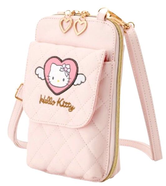 新品 タグ付き キティちゃん スマホショルダー バッグ ピンク色 サイズ20x13x5㎝ ハローキティ 50周年記念 Hello Kitty