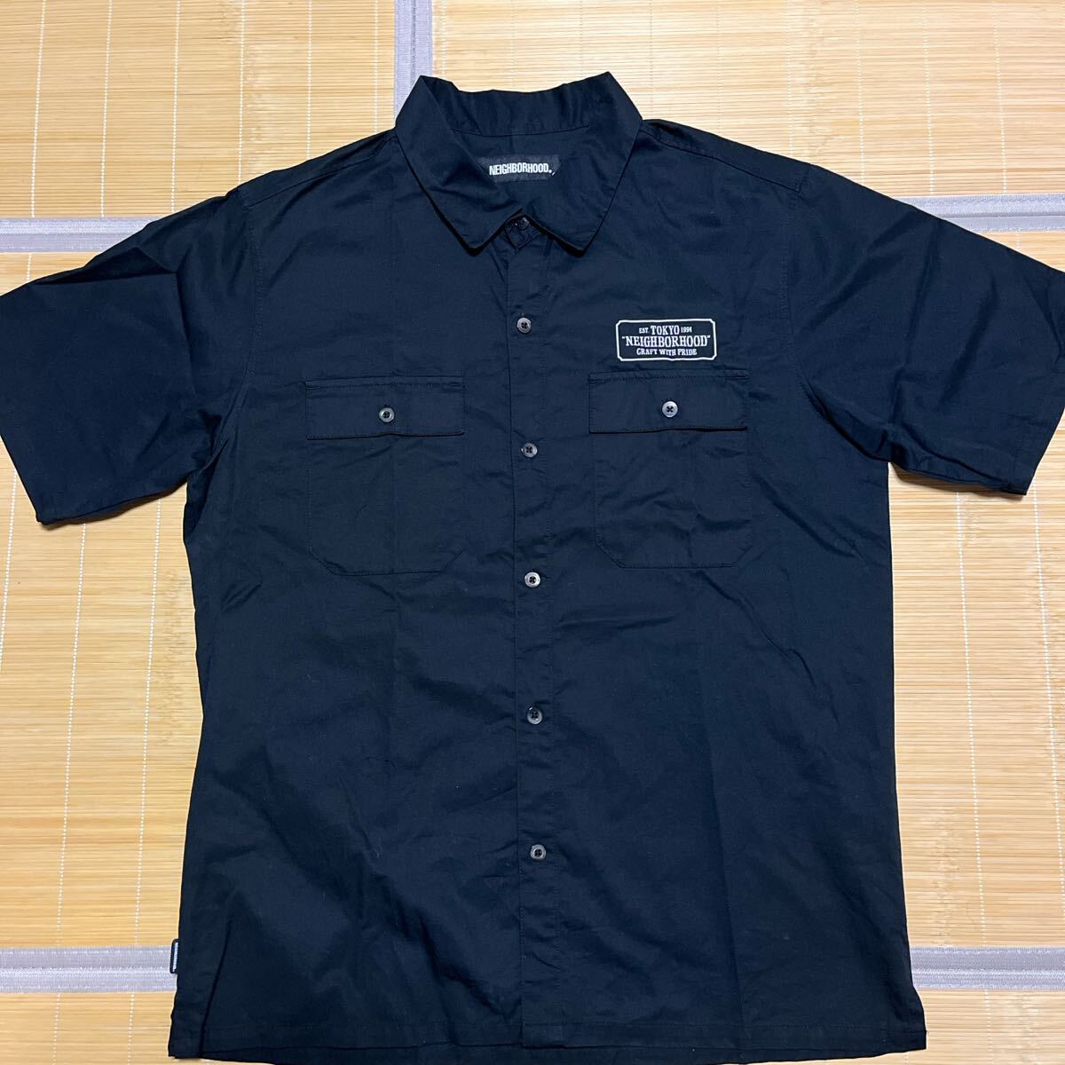 NEIGHBORHOOD 半袖ワークシャツ XL ブラック Yahoo!オークション -「neighborhood ワークシャツ」(半袖シャツ