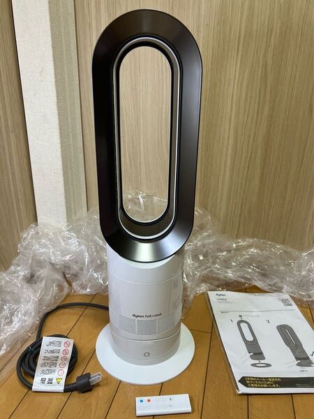 送料無料(美品)dyson ダイソン hot+cool ホット&クール 扇風機&セラミックファンヒーター AM09 ホワイトリモコン付 (S-47)