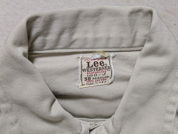 【 超極上2〜3wash バキバキ 】60sヴィンテージ Lee 100J ウエスターナーサイズ38 MADE IN USA ビンテージWESTERNER