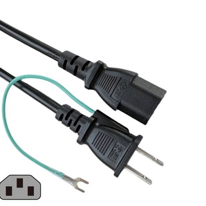 AC 電源ケーブル アース線付き(PC デスクトップ パソコン モニター アダプター 電源コード 3ピン 3P 3PIN PSE)