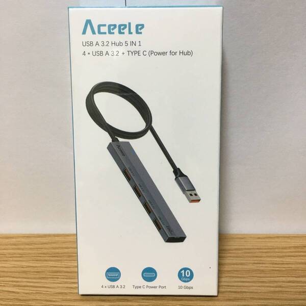 (未開封)Aceele USB A 3.2 Hub 5 IN 1 4 x USB A 3.2 + TYPE C (Power for Hub) 10Gbps ハブ USB