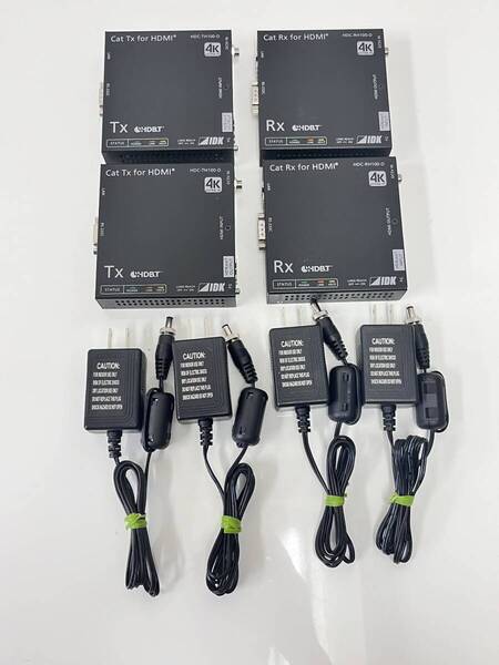 C-867 IDK HDC-TH100-D 2個 HDC-RH100-D 2個 4K@60対応 HDBaseT 送受信器 アダプター付属