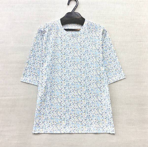 【新品】ML 日本製 婦人カットソー 薄手 綿100% 5分袖 M-Lサイズ 接触冷感 送料無料592 エリ開き小さめ 洗濯機OK 抗菌防臭 激安処分