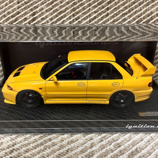 絶版 イグニッションモデル1/18 ランサーエボリューションⅢ イエロー