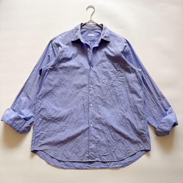 COMOLI コモリ シャツ s03-02001 20AW 2020年製 コットン 長袖シャツ サックスブルー 青系 2サイズ ドレスシャツ風 シンプル 無地