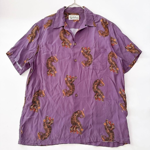 WACKO MARIA ワコマリア HAWAIIAN SHIRT S/S TYPE-2 アロハ 虎柄 総柄 タイガー レーヨン 開襟シャツ オープンカラー THE GUILTY PARTIES L