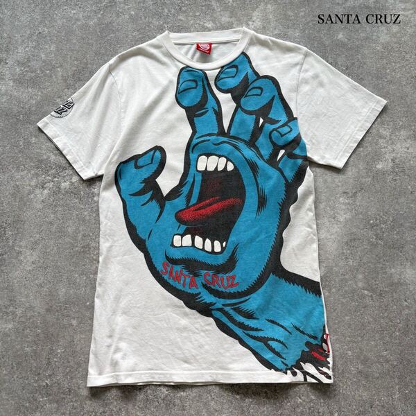 【SANTA CRUZ】Screaming Hand サンタクルーズ スクリーミングハンド ビッグプリントTシャツ tee 半袖tシャツ デカロゴ 袖プリント 古着