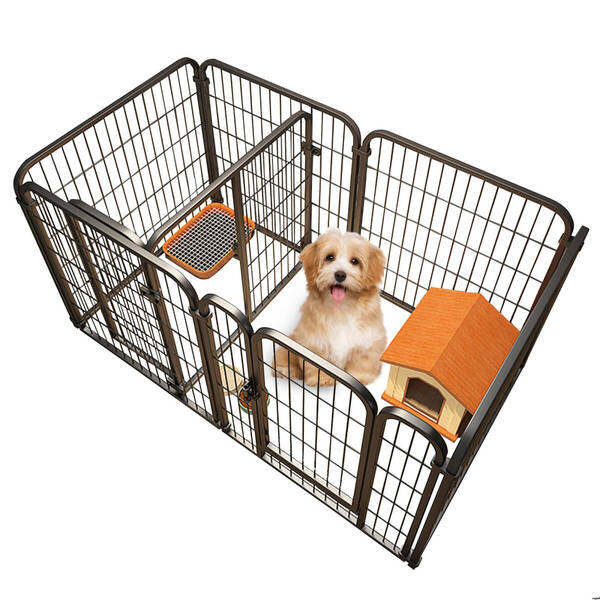 【仕切り板は自由に調整可能、トイレトレーニングに最適】 ペットサークル 犬ケージ 小型犬ゲージ ペットフェンス 室内犬 ドッグラン