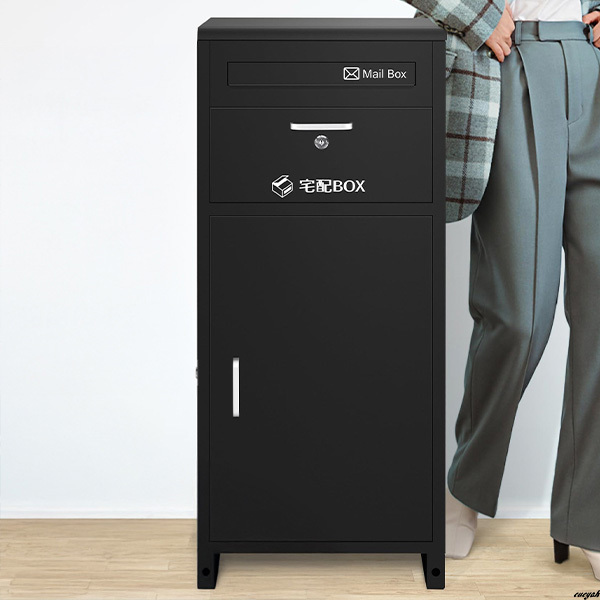 【防水×盗難対策できる宅配ボックス】 宅配BOX ポスト一体型 幅40cm 組み立て不要 置き配対策 ステッカー付き 屋外設置可能