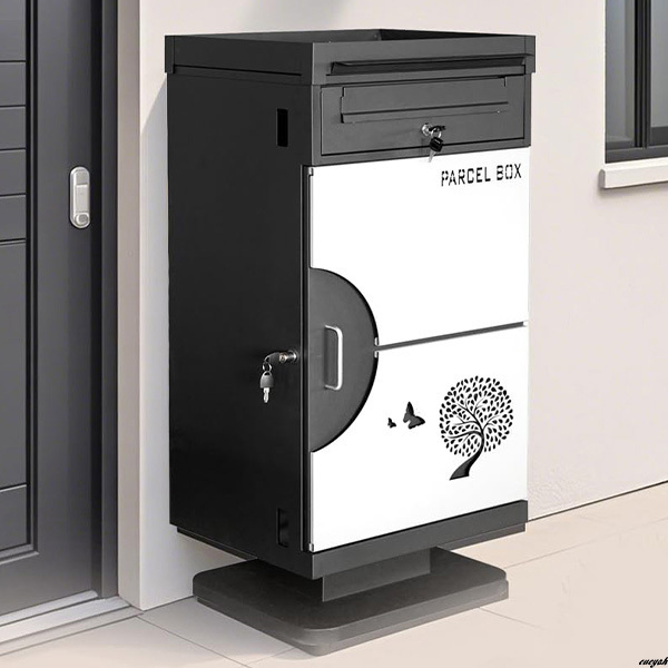 【玄関を彩る防水宅配ボックス】 ポスト一体型宅配BOX 幅44cm 戸建て 屋外 鍵付き 郵便受け 簡単設置 防塵 盗難防止