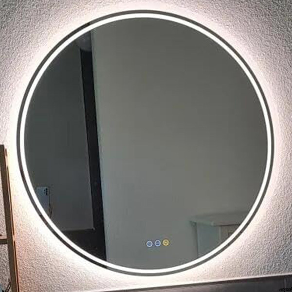 【おしゃれなLEDライトには調光調色機能が搭載】洗面鏡 円形 80cm 壁掛けタイプ 飛散防止機能 シンプル 防曇ミラー