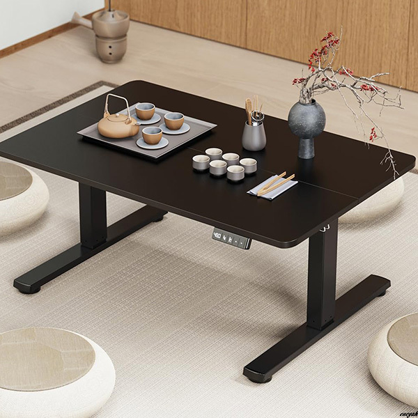【高さ自在&安全静音の電動昇降デスク】 スタンディングデスク 幅100cm 床座対応 衝突検知付き 学習机 テレワーク 静音 黒