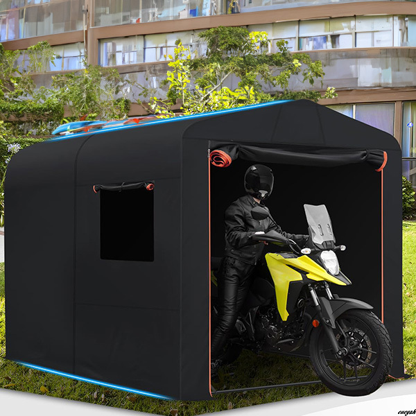 【雨や日差しからの劣化防止に加え、防風対策にも対応】 バイクガレージ 大型バイク収納 サイクルハウス 車庫 防水 屋外用テント 自転車