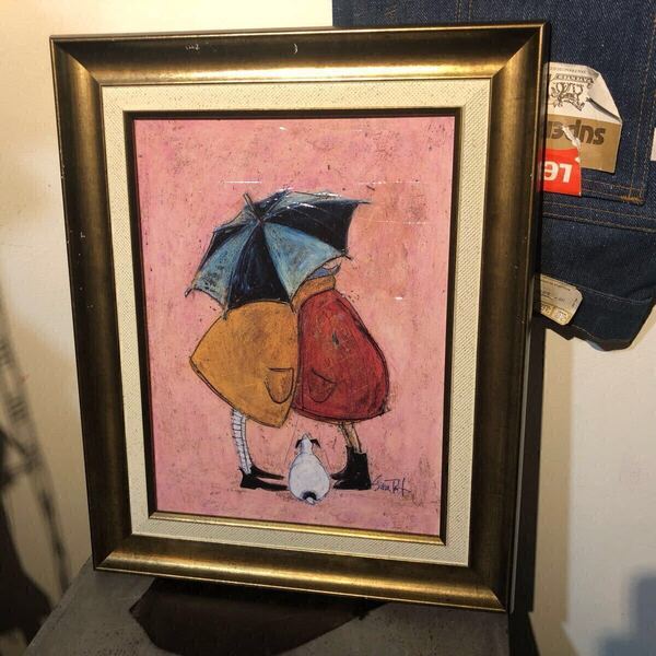 【即決/送料無料】SAM TOFT サムトフト スニーキー アートパネル アートフレーム 額装絵画 40cm×32cm 中古