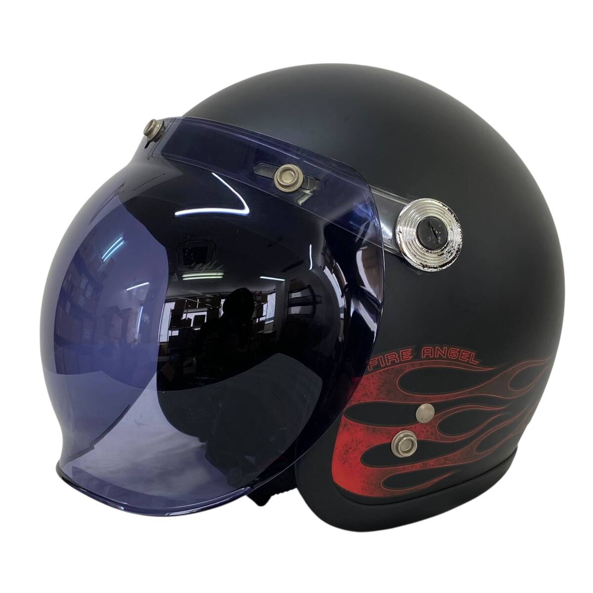 ファイヤーパターンヘルメット 正規品〔RIDEZ〕 LX FLAMEZ ジェットヘルメット 大きめ BIG