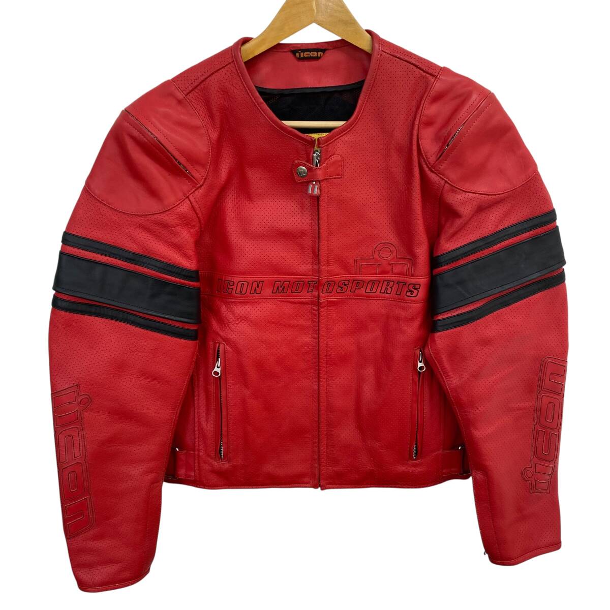 【24時間以内/匿名配送】icon アイコン ライダースジャケット Lサイズ 青 24時間以内/匿名配送】icon アイコン ライダースジャケット L