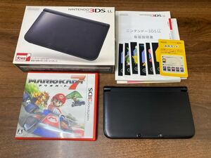 57919【自宅保管品】 任天堂 3DSLL 本体・ソフトセット 箱付 ブラック マリオカート7 Nintendo