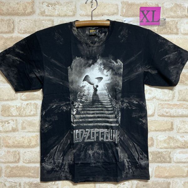 レッドツェッペリン XLサイズ TシャツRed zeppelin ムラ染 絞り染め タイダイ 半袖 バンドTシャツ