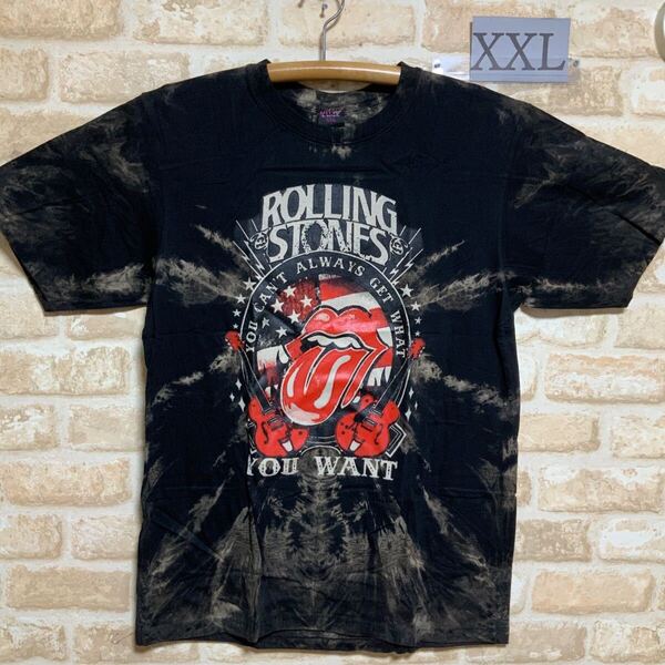 新品 ザ ローリングストーンズ XXLサイズ Tシャツ YOU WANT 半袖 タイダイ ムラ染 絞り染め ロックバンド バンドTシャツ